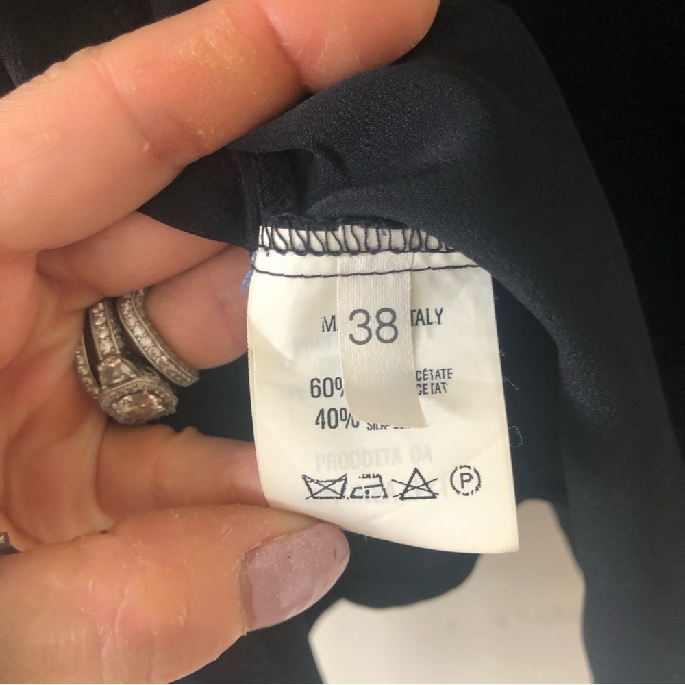 Emporio Armani Black Silk Blend Open Front Collared Cardigan size 38/8 - Picture 9 of 11